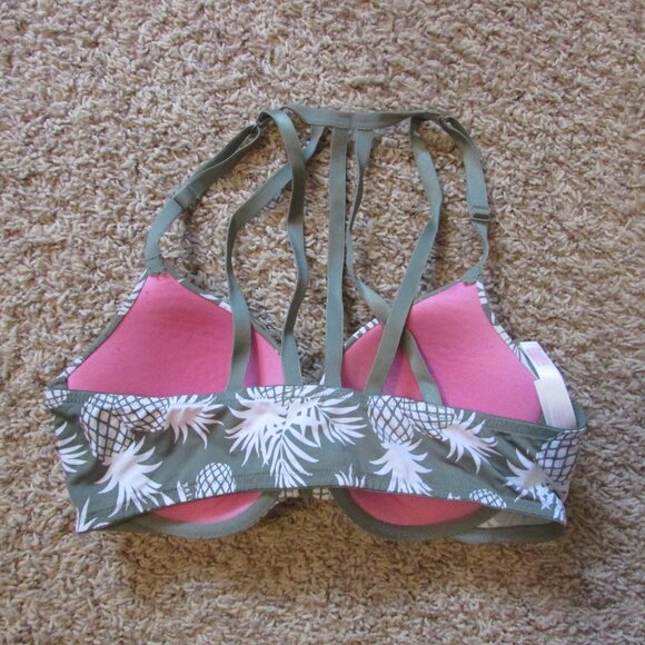 Victoria’s Secret Pink Wear Everywhere Push Up Bra 36C Pineapple Strappy Back - Picture 2 of 3
